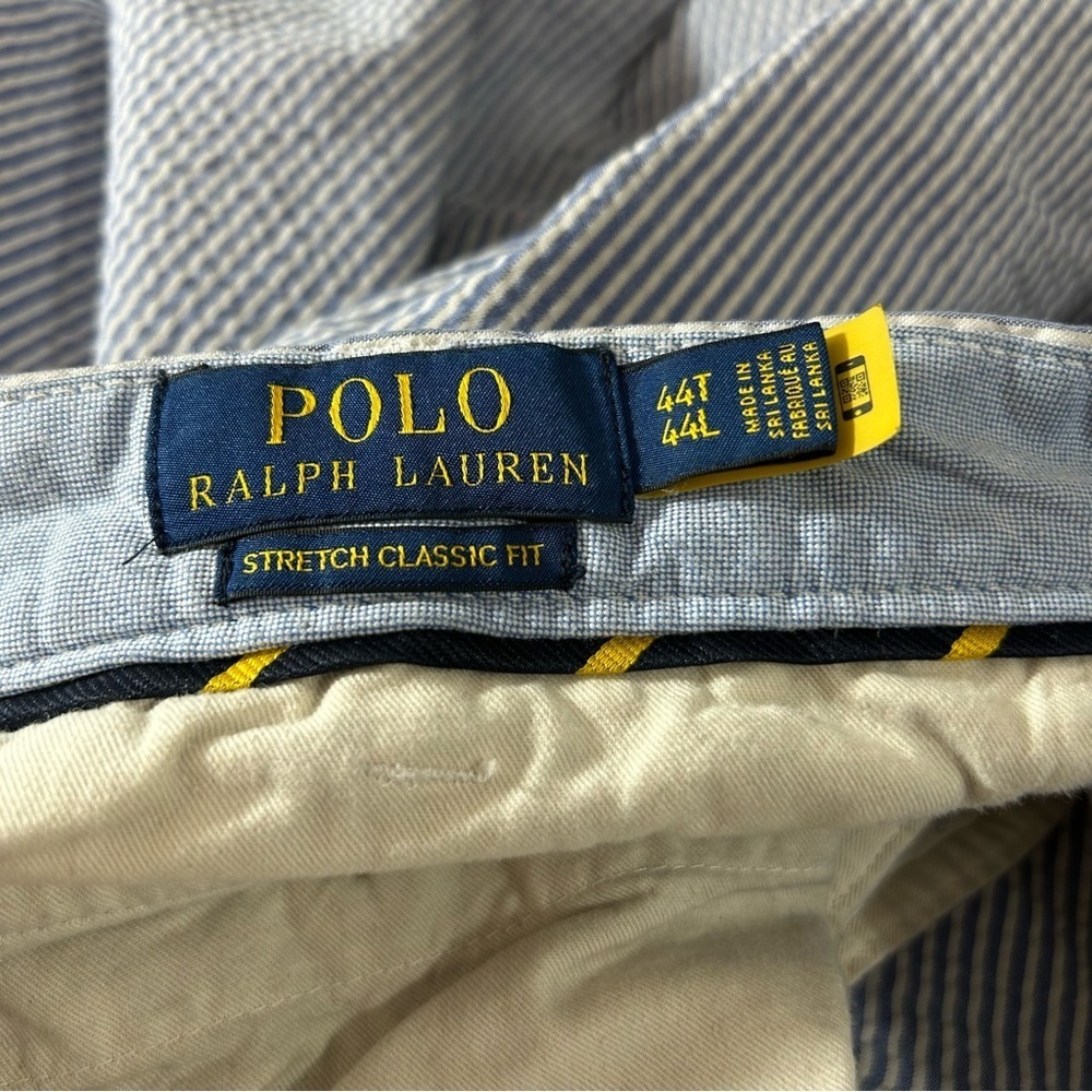 POLO Ralph Lauren Men's Seersucker Shorts Blue White Striped Size 44T - Picture 3 of 8
